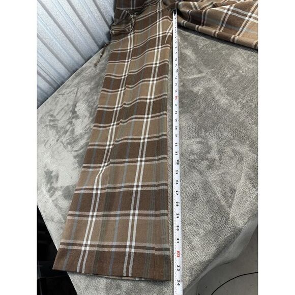 Patrizia Pepe Classic Plaid mid rise Brown 100% Wool Pants sz 40 - Picture 11 of 14